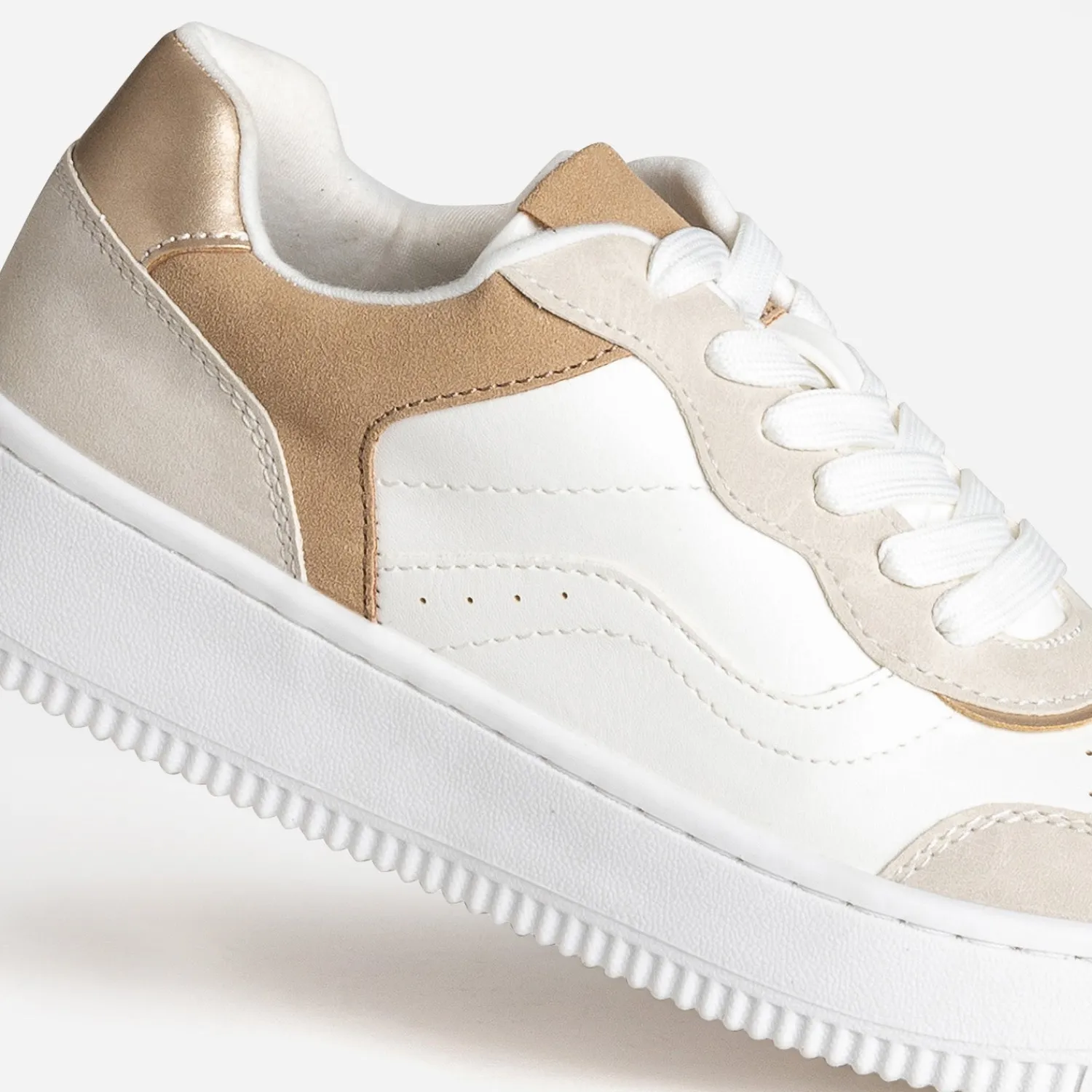Texto Baskets^Tennis , gris, beige BLANC