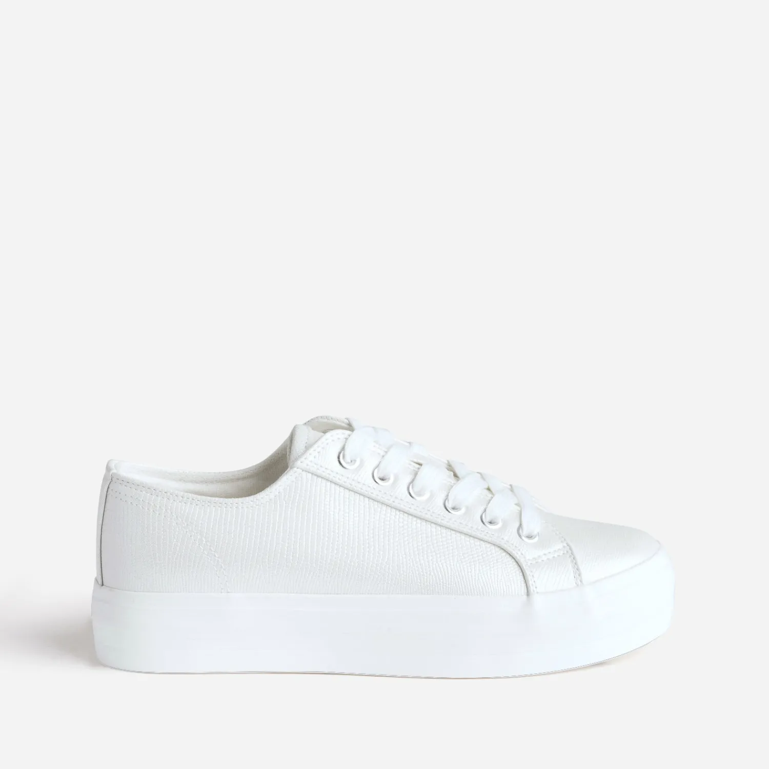 Texto Baskets^Tennis irisé embossée effet python BLANC