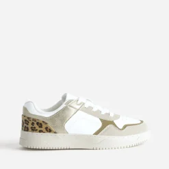 Texto Baskets^Tennis he, beige, effet léopard BLANC