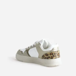 Texto Baskets^Tennis he, beige, effet léopard BLANC