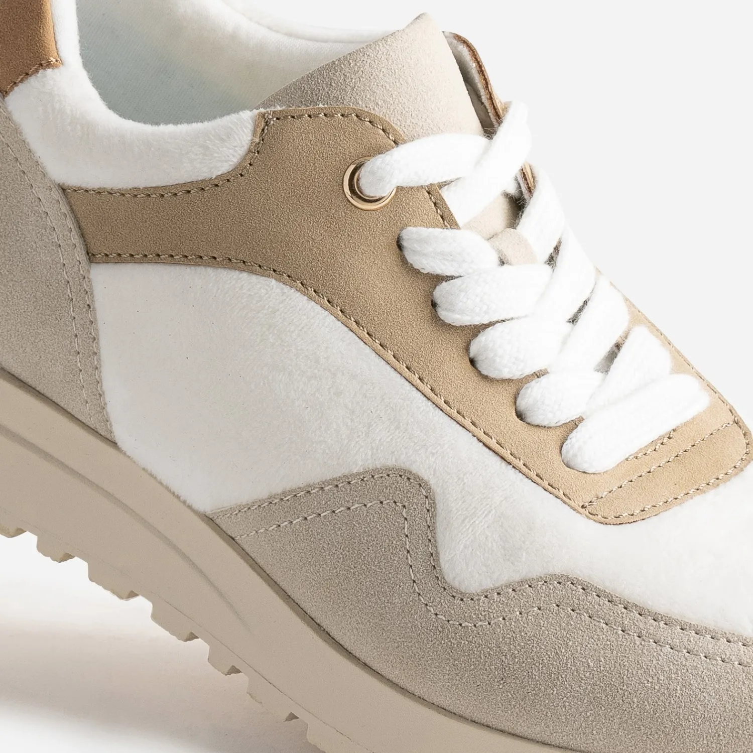 Texto Baskets^Tennis he, beige et camel BLANC