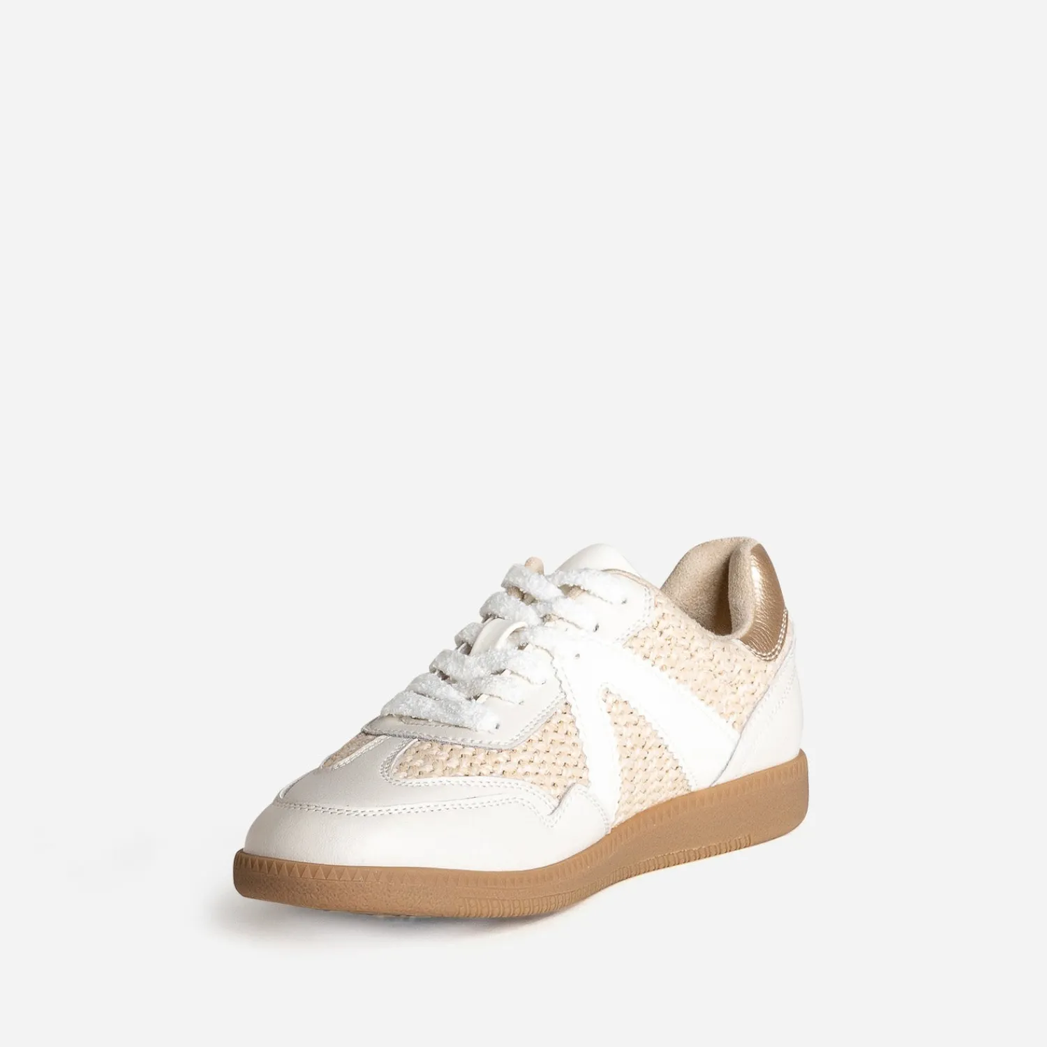 Texto Baskets^Tennis blanche et raphia ECRU