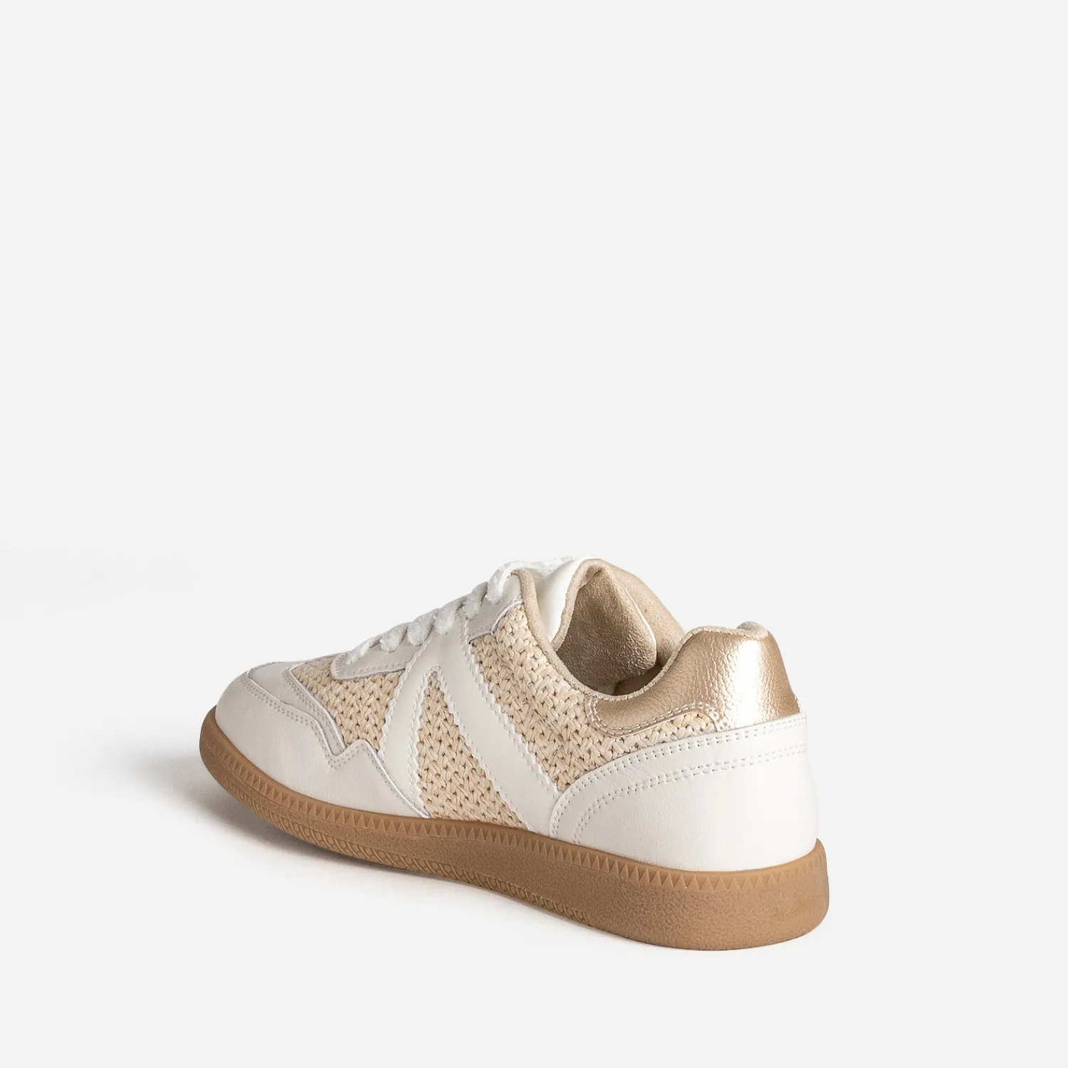 Texto Baskets^Tennis blanche et raphia ECRU