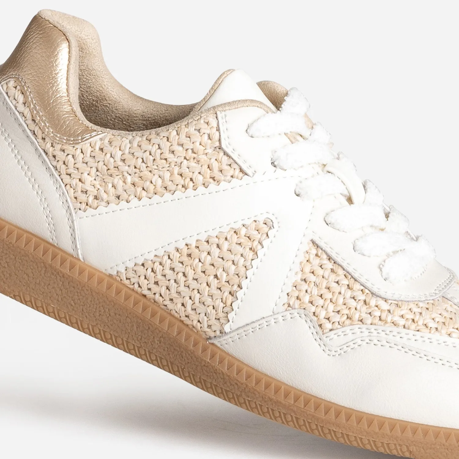 Texto Baskets^Tennis blanche et raphia ECRU