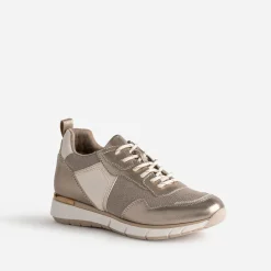 Texto Baskets^Tennis bronze, or et écrue multi matières METALISE
