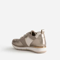 Texto Baskets^Tennis bronze, or et écrue multi matières METALISE