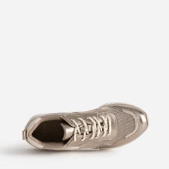Texto Baskets^Tennis bronze, or et écrue multi matières METALISE