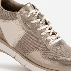 Texto Baskets^Tennis bronze, or et écrue multi matières METALISE