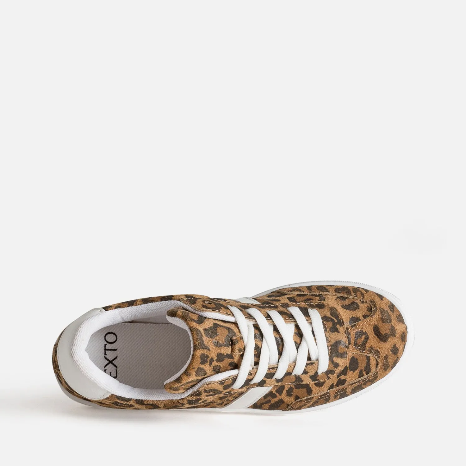 Texto Baskets^Tennis cuir motif léopard CAMEL