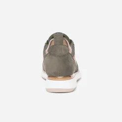 Texto Baskets^Tennis kaki et beige mix matière VERT