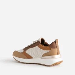 Texto Baskets^Tennis marron, et écru à détails côtelés CAMEL