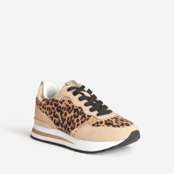 Texto Baskets^Tennis , motif léopard et doré MARRON