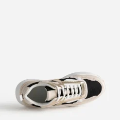Texto Baskets^Tennis e, beige, blanche et dorée NOIR