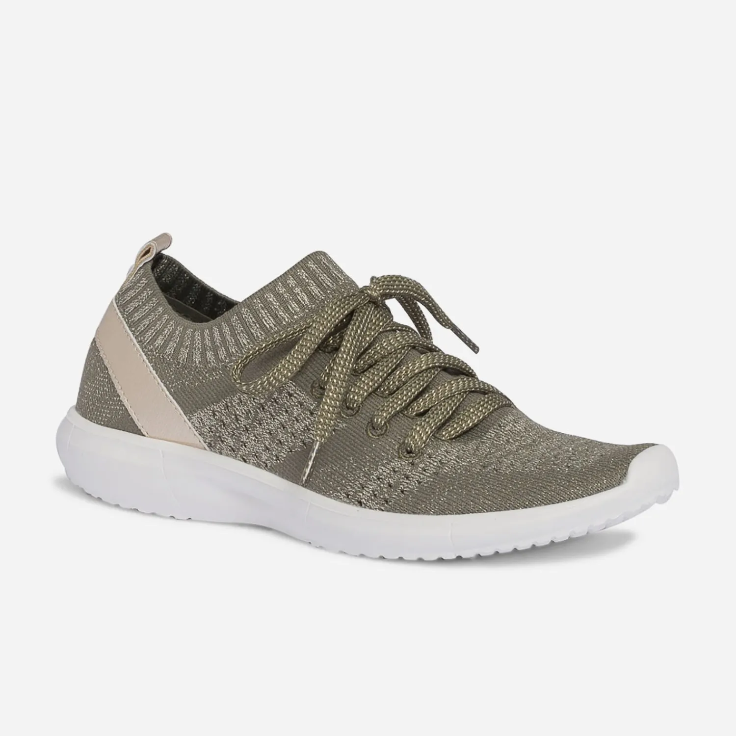 Eram Baskets^Tennis-chaussette et or tricotée KAKI