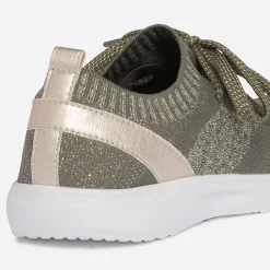 Eram Baskets^Tennis-chaussette et or tricotée KAKI