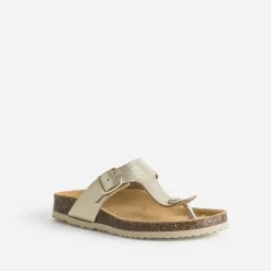 Eram Mules/Tongs^Tong anatomique dée en cuir éco-conçu OR