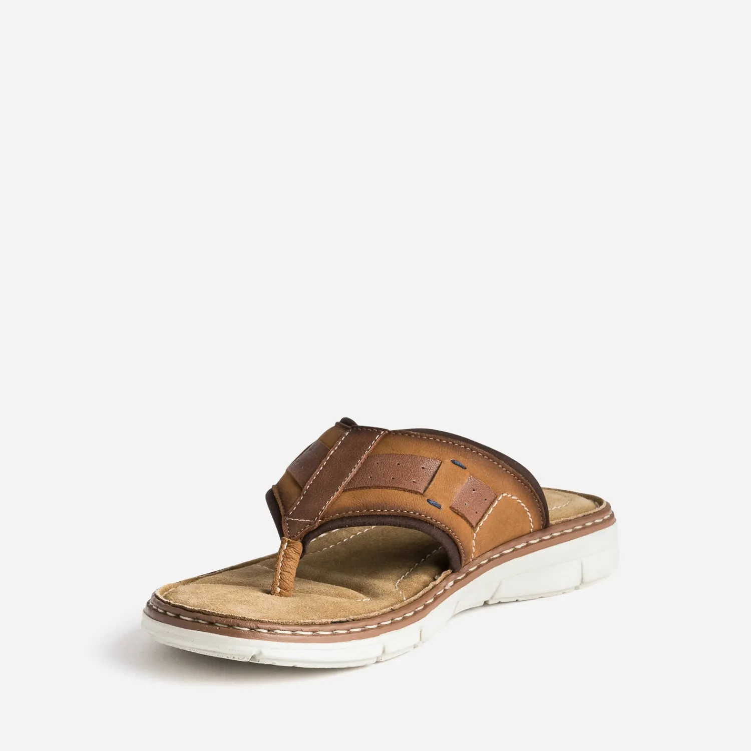 Eram Nu-Pieds/Sandales^Tong camel en cuir COGNAC