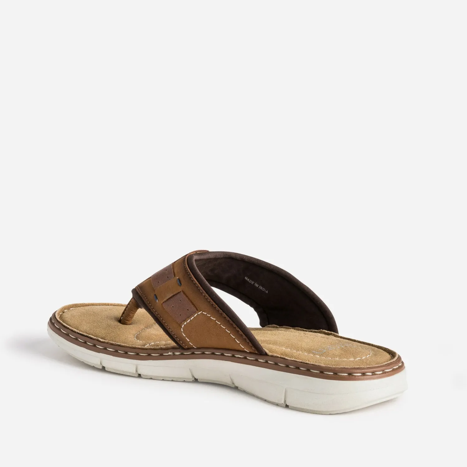 Eram Nu-Pieds/Sandales^Tong camel en cuir COGNAC