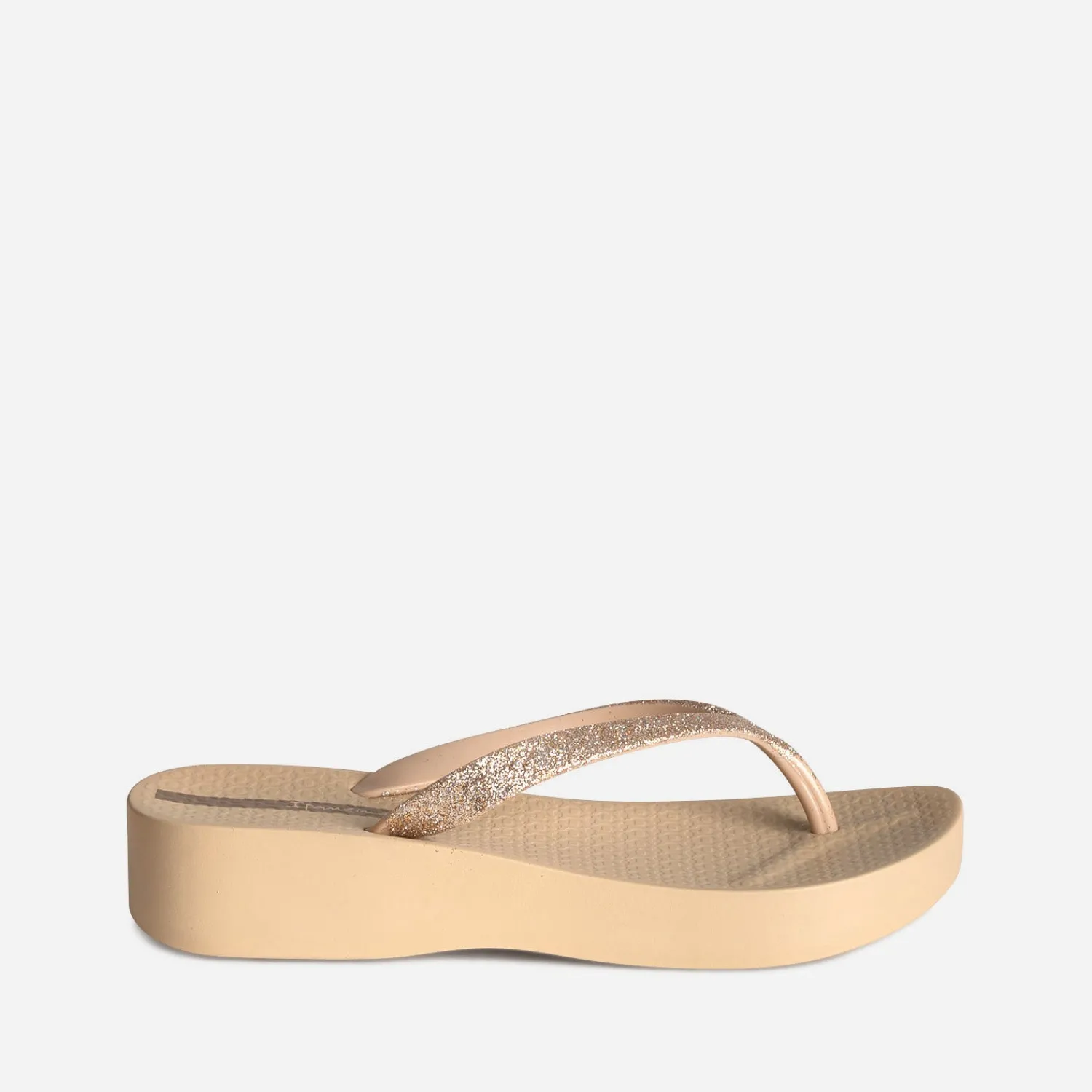 IPANEMA Mules/Tongs^Tong plateforme et brides pailletées BEIGE
