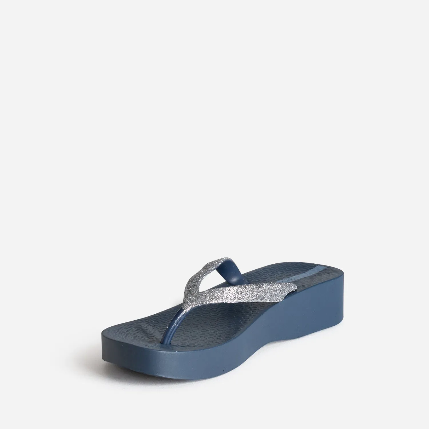 IPANEMA Mules/Tongs^Tong bleue plateforme et brides pailletées MARINE