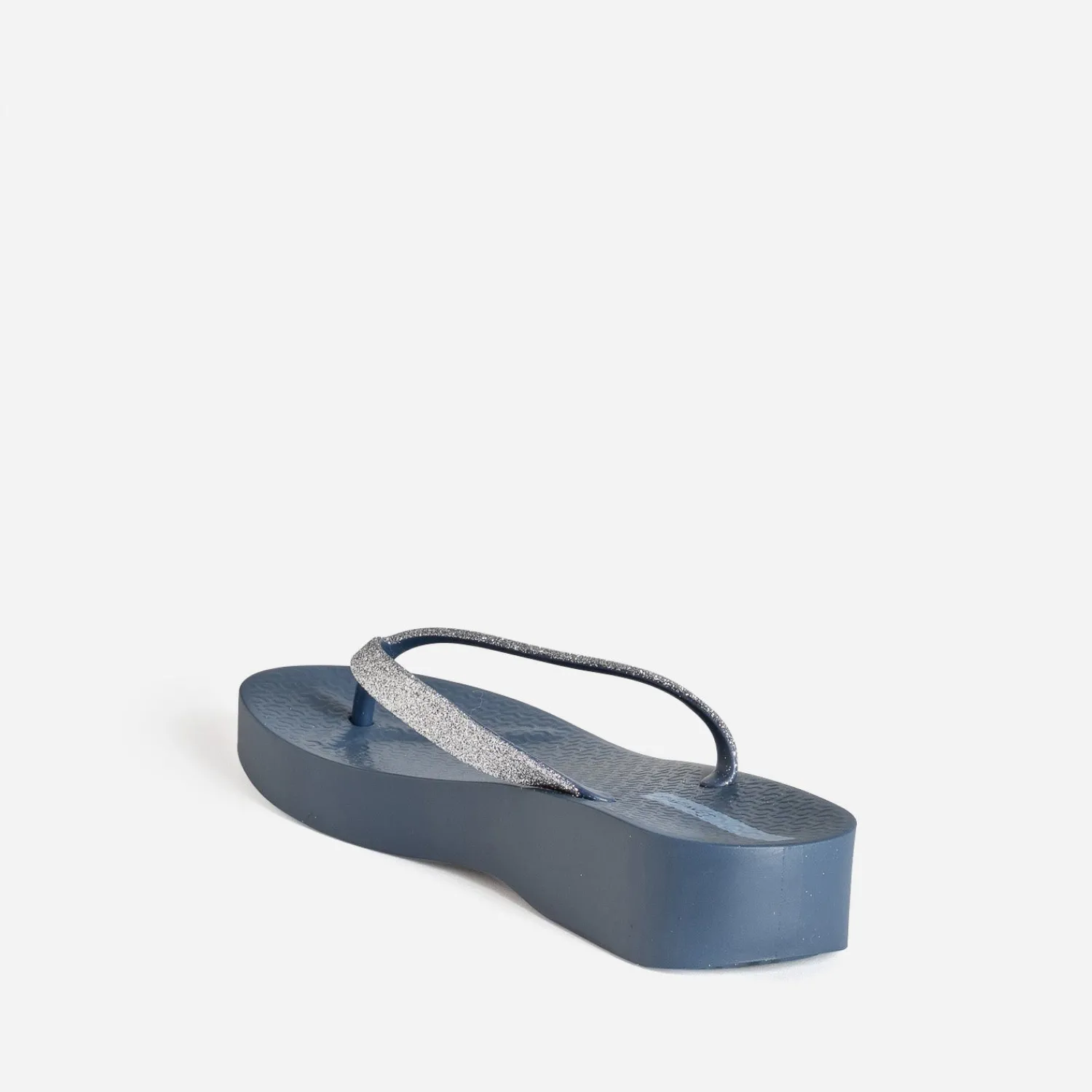 IPANEMA Mules/Tongs^Tong bleue plateforme et brides pailletées MARINE