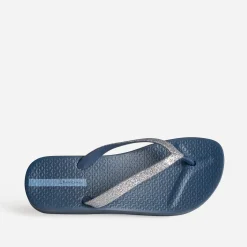 IPANEMA Mules/Tongs^Tong bleue plateforme et brides pailletées MARINE