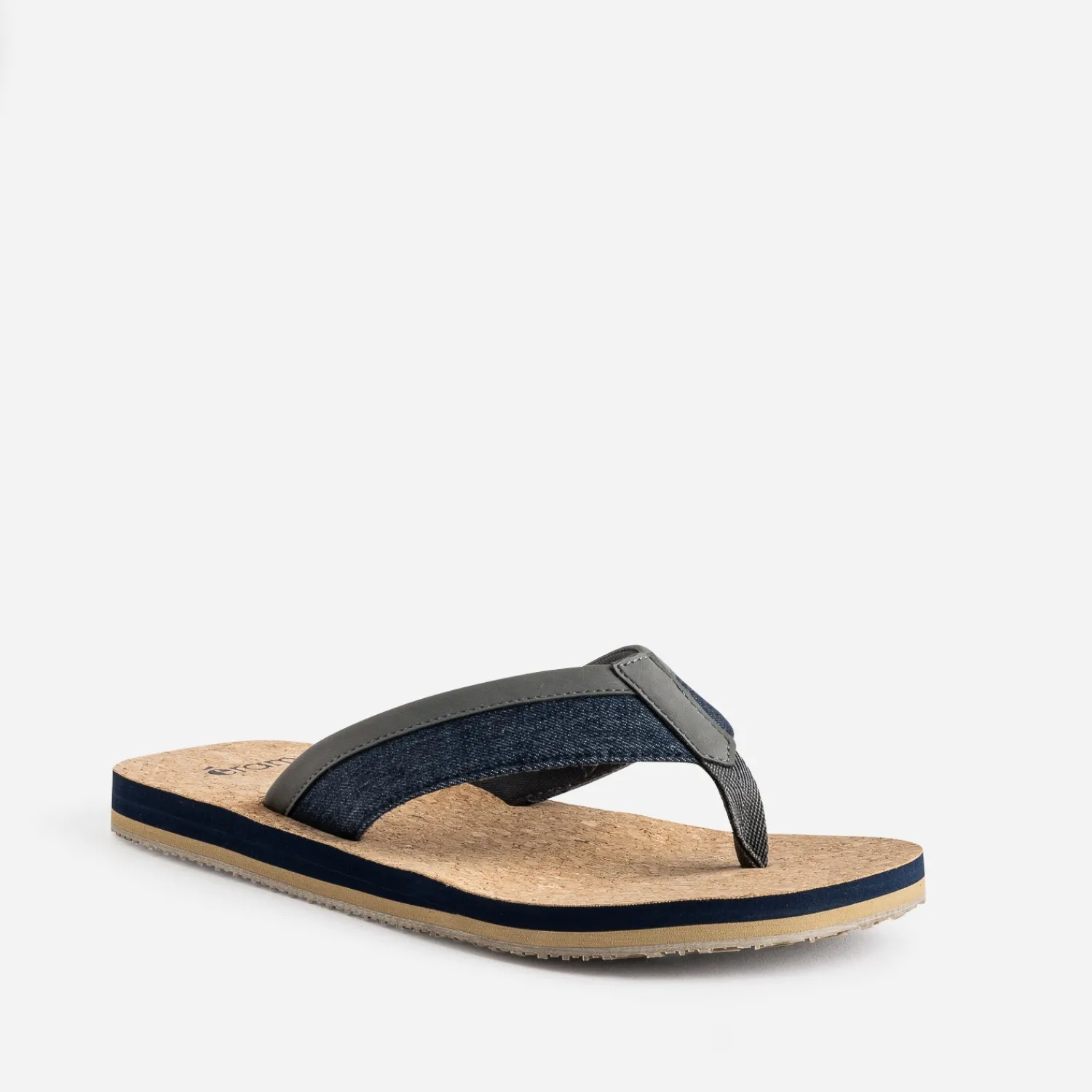 Eram Nu-Pieds/Sandales^Tong sur semelle effet liège MARINE