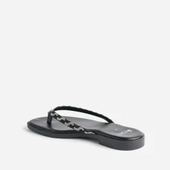Texto Mules/Tongs^Tong e à brides strassées NOIR