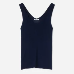 Texto T-Shirts^Top tricot côtelé MARINE