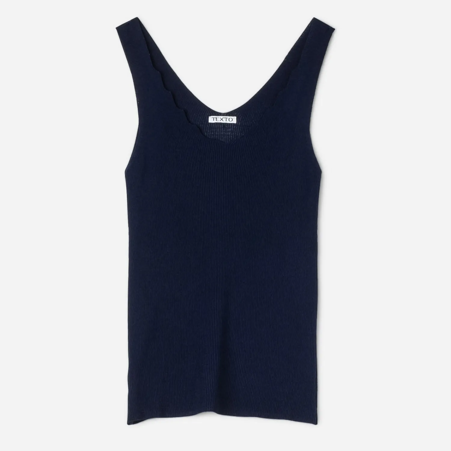 Texto T-Shirts^Top tricot côtelé MARINE