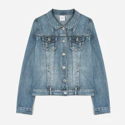 Texto Vestes & Gilets^Veste en jean délavé BLEU