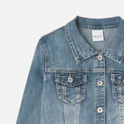 Texto Vestes & Gilets^Veste en jean délavé BLEU