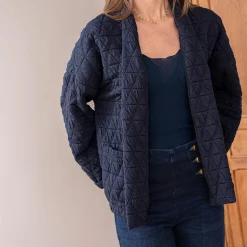 Texto Vestes & Gilets^Veste kimono matelassée MARINE