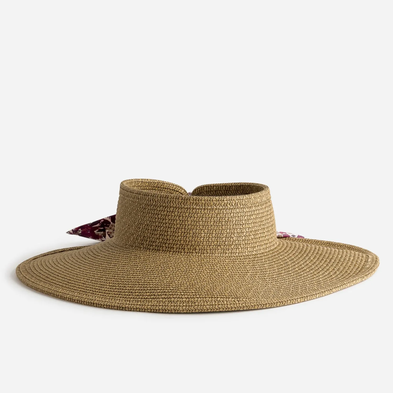 Eram Chapeaux, Bonnets & Casquettes^Visière TEXTO en paille avec ruban imprimé prune BEIGE
